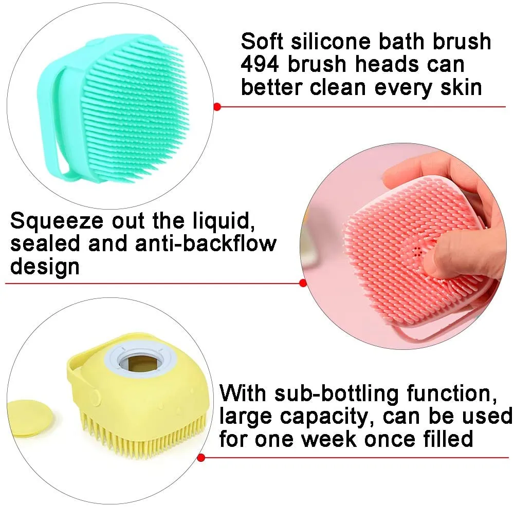 Custom Logo Kids Massage Hair Women Scalp Detangling Brush Silicone Shampoo Brush Pet Bath Brush