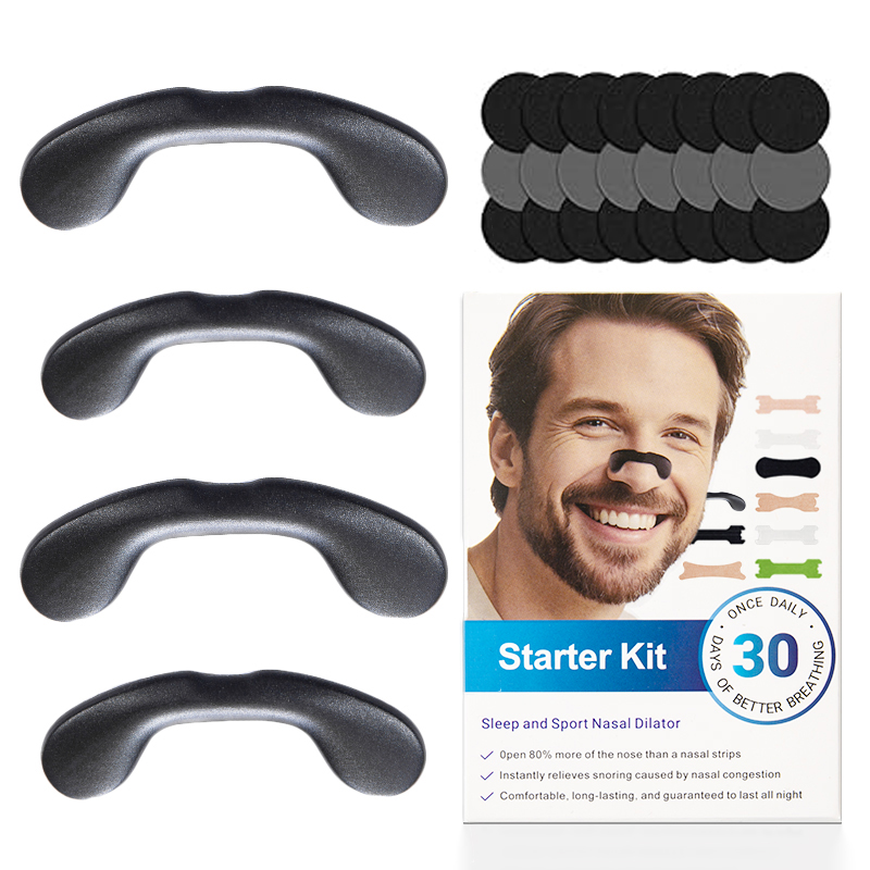 Magnetic Nasal Dilator Strips, Adjustable Hook &amp; Loop Anti-Snore Device, Custom Breathing Aid Kit For Better Sleep