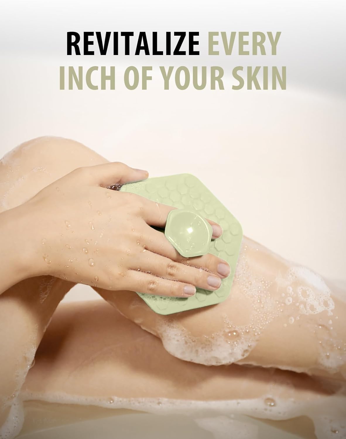 Soft Silicone Body Scrubber Shower Brush Handheld Cleansing Skin Brush Gentle Exfoliating and Lather Well