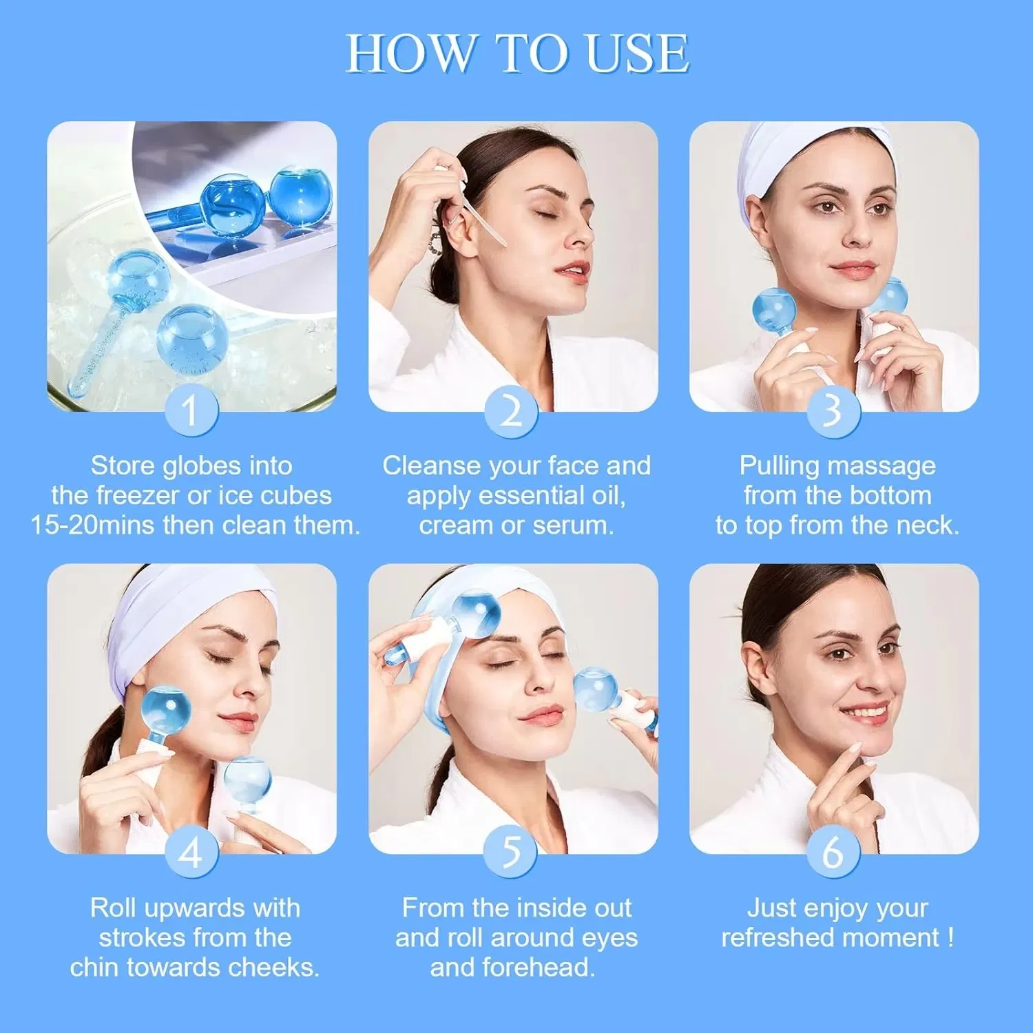 Wholesale Different Facial Roller Face Massage Tools Private Label Facial Ice Globes