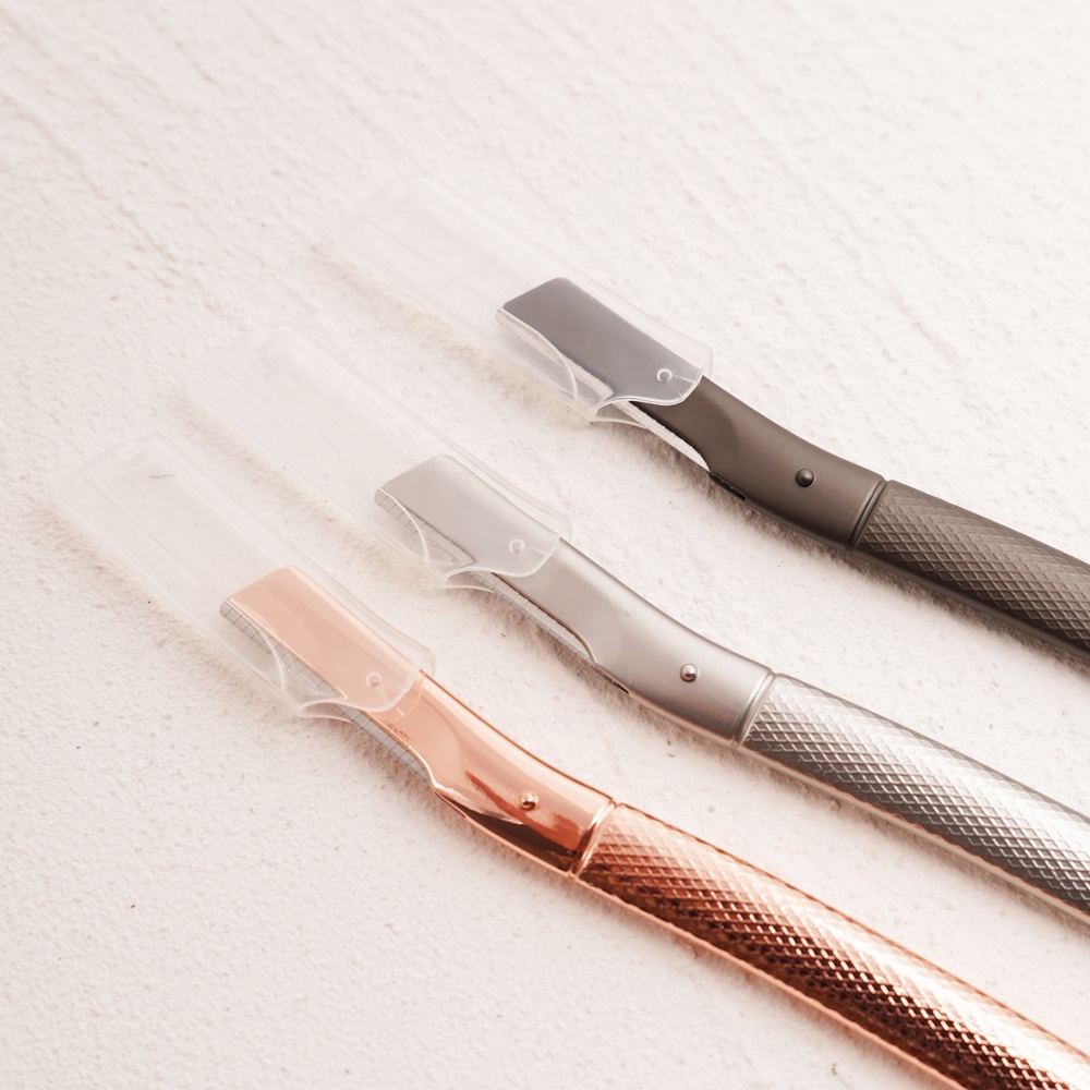 ENMU Beauty Ultra Modern Fashion Hair Removal Ladies Dermaplaning Tool Stainless Steel Blades Rose Gold Metal Handle Razor