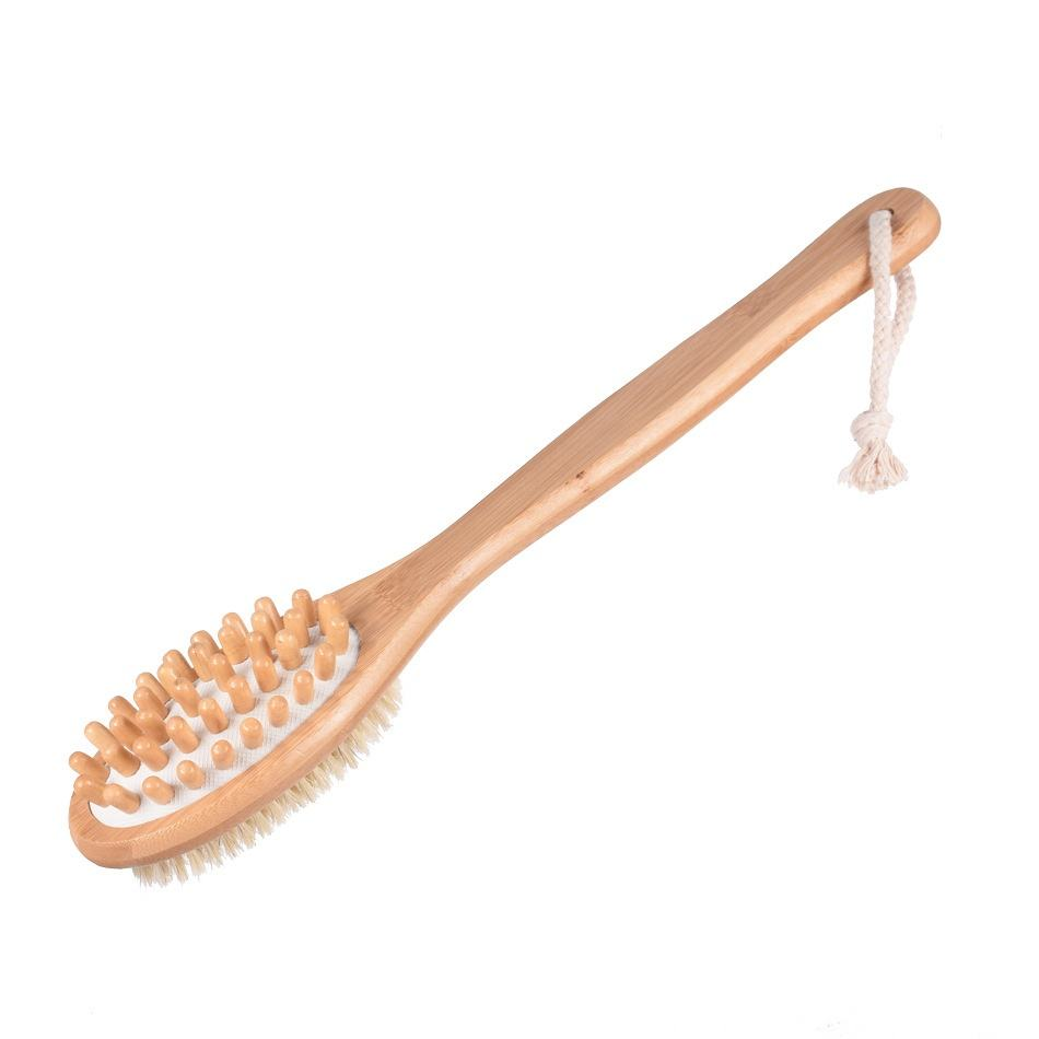 Natural Bristle Cellulite Exfoliating Body Smoother Facial Cleansing Brush Set Dry Skin Bath Brush