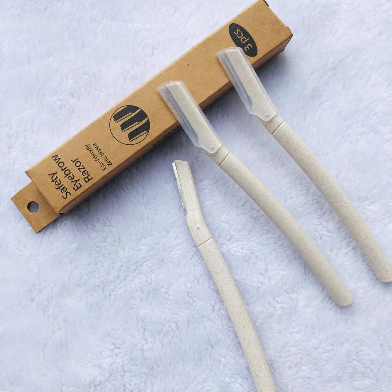 Nature Eco-friendly Women Facial Dermaplaning Tool Hair Remover Eyebrow Trimmer Wheat Straw Eyebrow Biodegradable Shaving razor