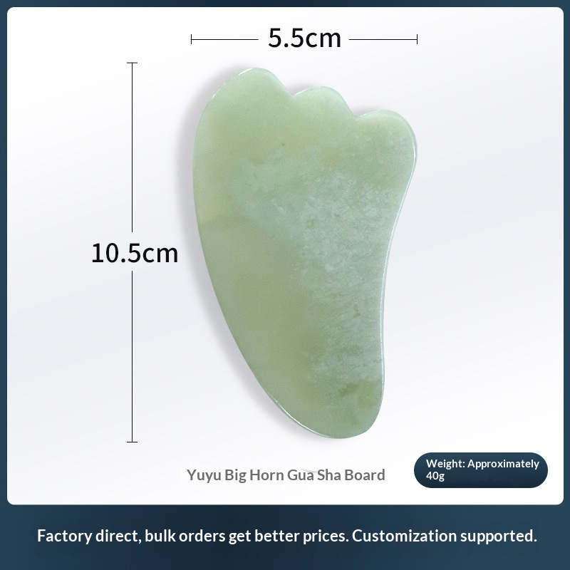 Natural Jade Xiuyu Beauty Facial Massage Tool Large Sheep Horn Gua Sha Board Commercial Use Meridians Factory Wholesale