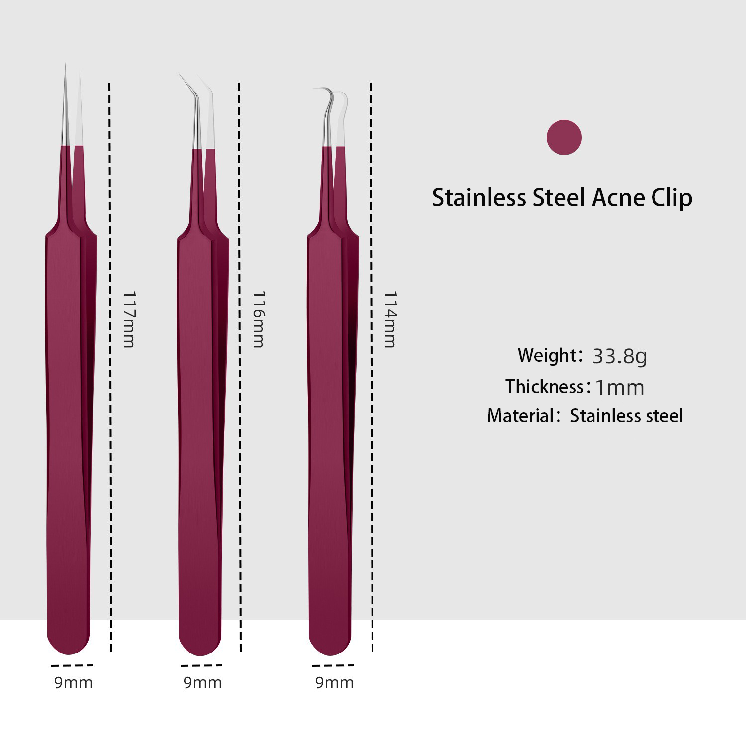 Wholesales Stainless Steel Acne Clip Set Acne Needle Blackhead Remover Comedo Extractor Tools
