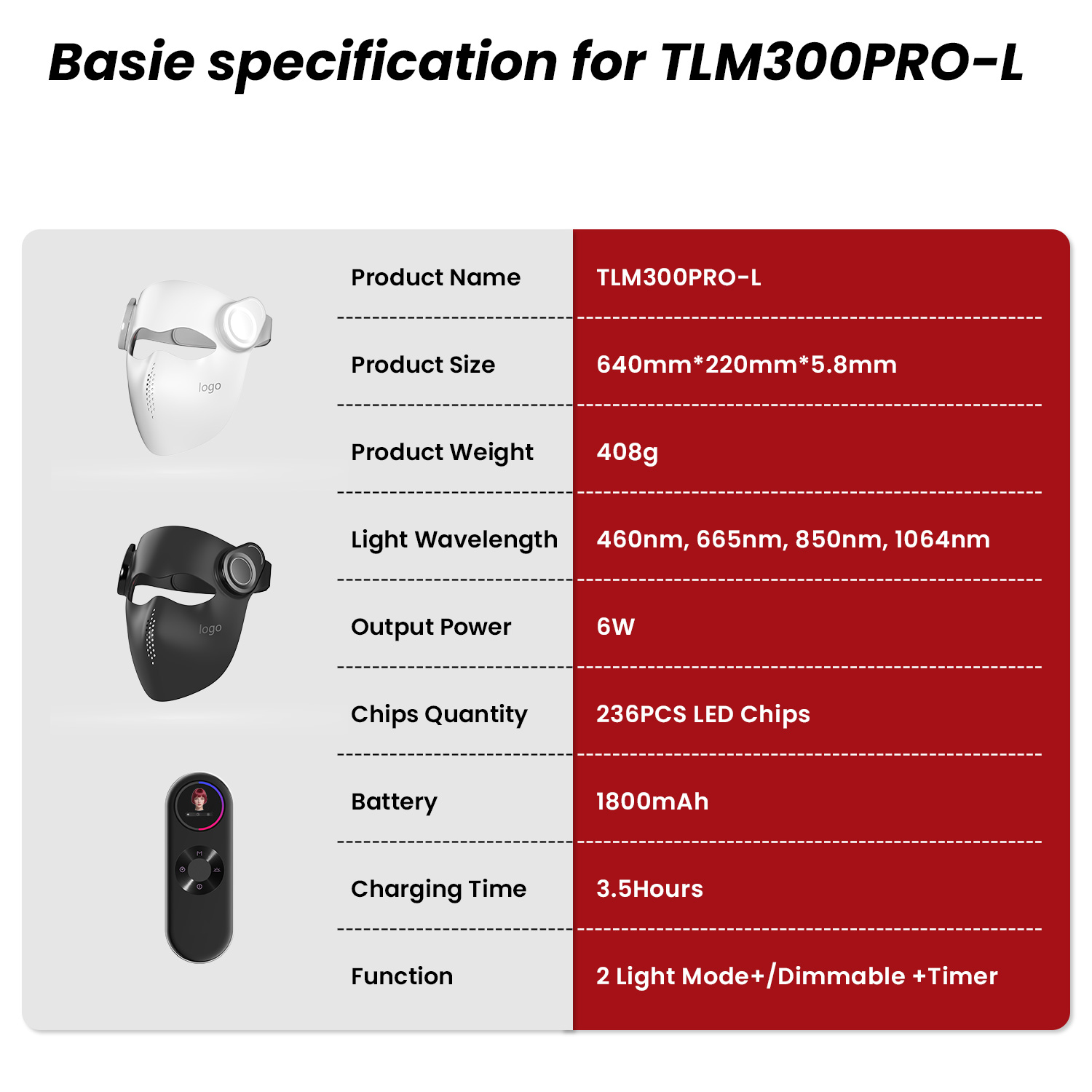 Ideatherapy 2026 New 3D LCD Remote NIR Laser 1064nm Deep Cleansing Beauty VoiceControl Face Care Red Light Therapy LED Face Mask