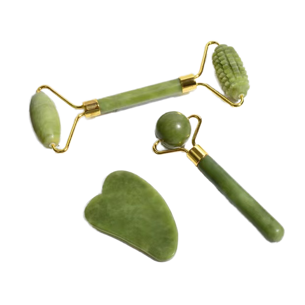 Droshipping Jade Roller for Face Gua Sha Facial Tools-Includes Real Jade Roller Natural Jade Stone Anti Aging Face Lift