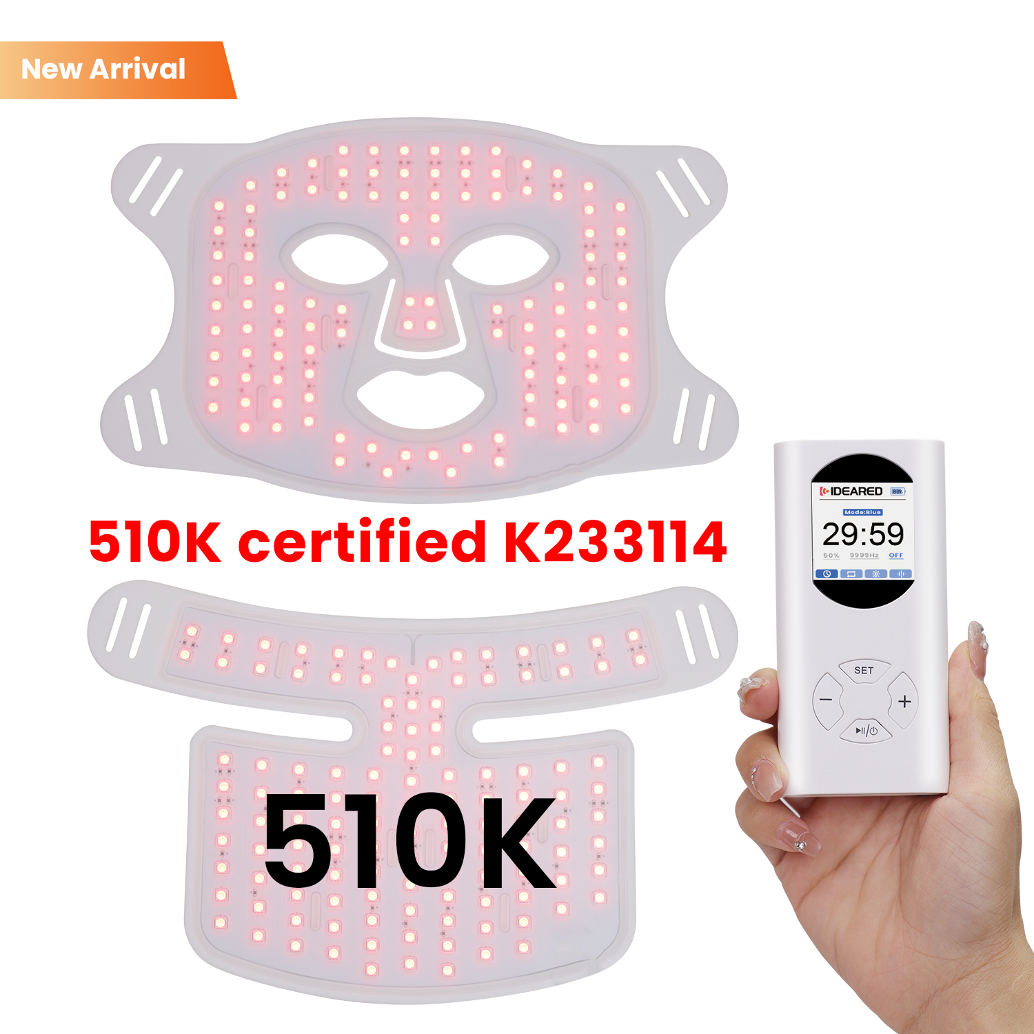 IDEATHERAPY Food Grade Silicone Infrared Light Therapy Mask Led Light Therapy Mask Red Light Therapy Mask For Beauty Care