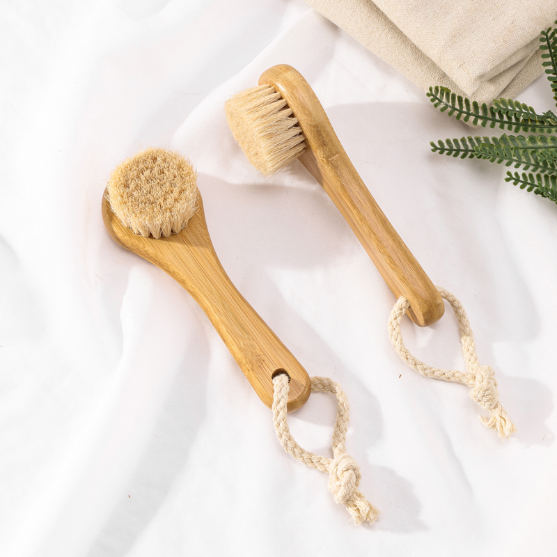 Wholesale New Product Natural Bamboo Soft Baby Wool Cleaning Brush for Bathing Exfoliating and Facial Cleaning