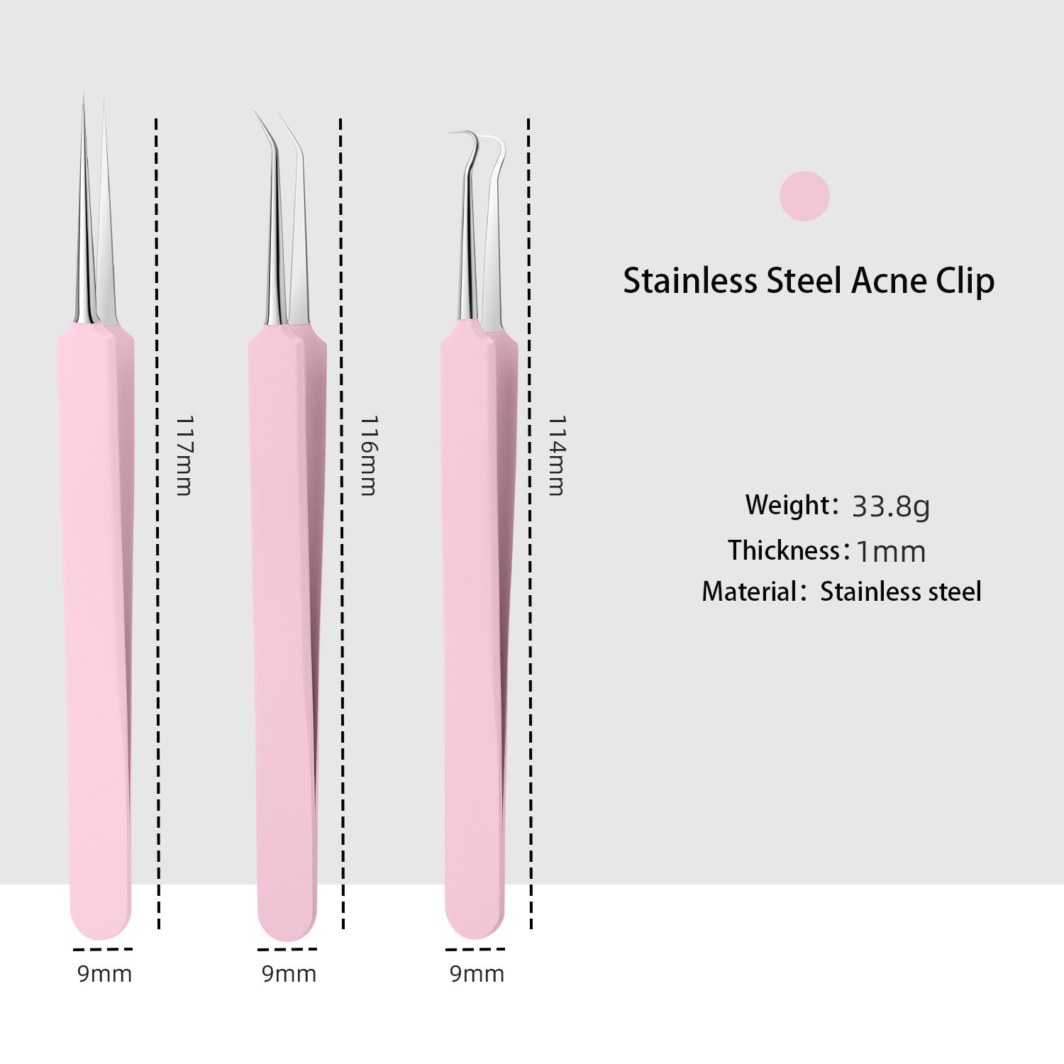 Wholesales Stainless Steel Acne Clip Set Acne Needle Blackhead Remover Comedo Extractor Tools