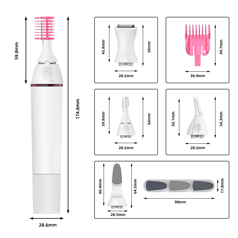 Beauty Supplier for Women Home Use Nose Eyebrow Trimmer Razor Body Bikini Facial Electrical Hair Remover Device