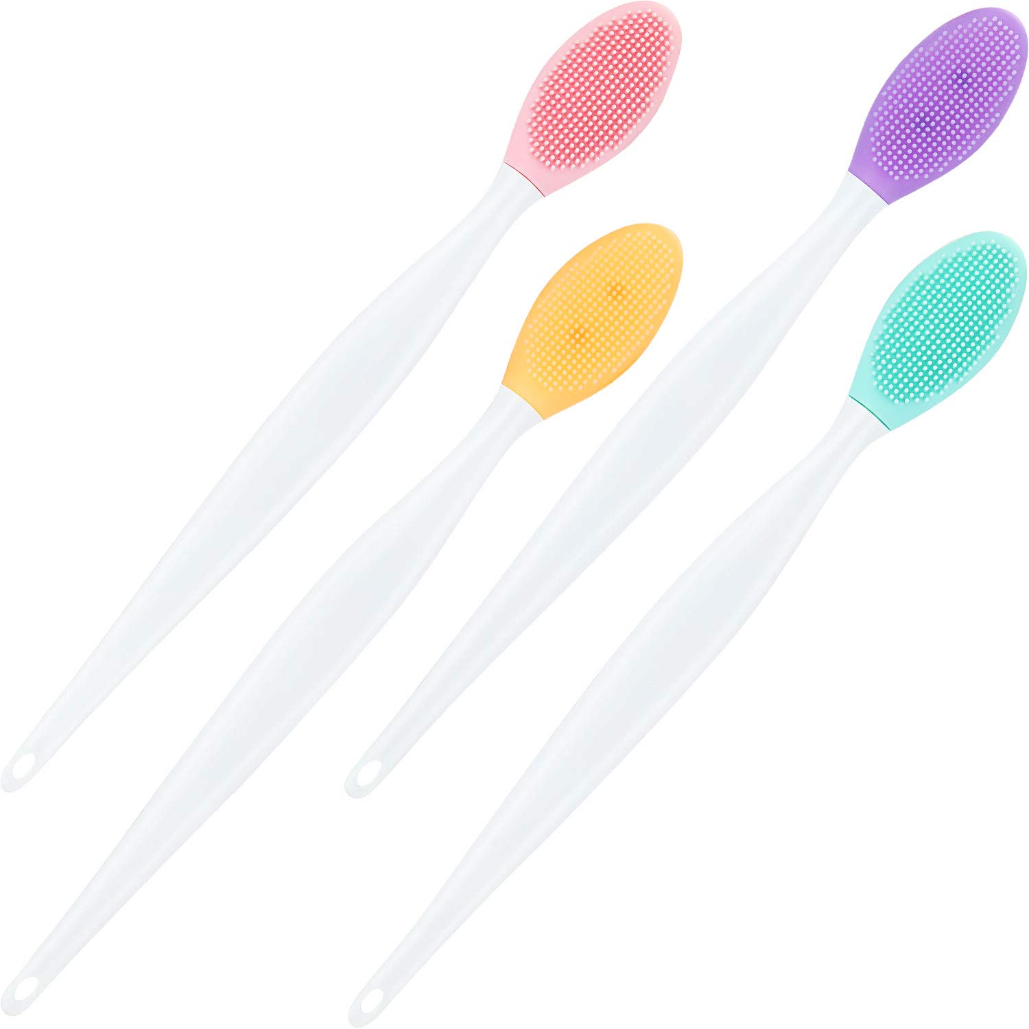 Custom Logo Exfoliating Lip Brush Nose Cleaning Brush Double Side Soft Silicone Lip Scrub Tool &amp; Nose Blackhead Remove Brush