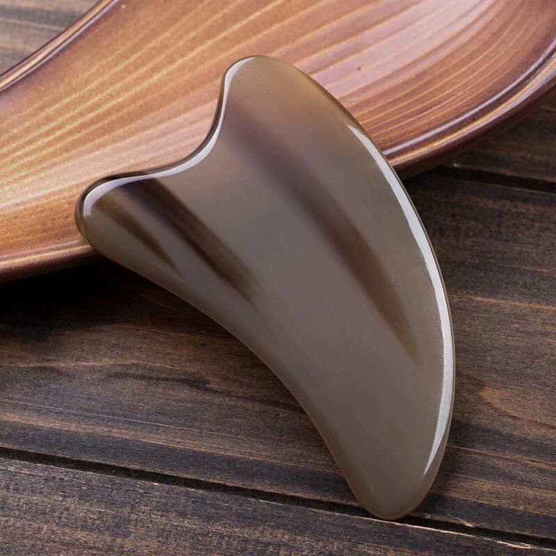 Anti Aging Skincare Ox Horn Gua Sha Scraping Board V Shape Face Lift Buffalo Horn Gua Sha Facial Tool Buffalo Horn Gua Sha