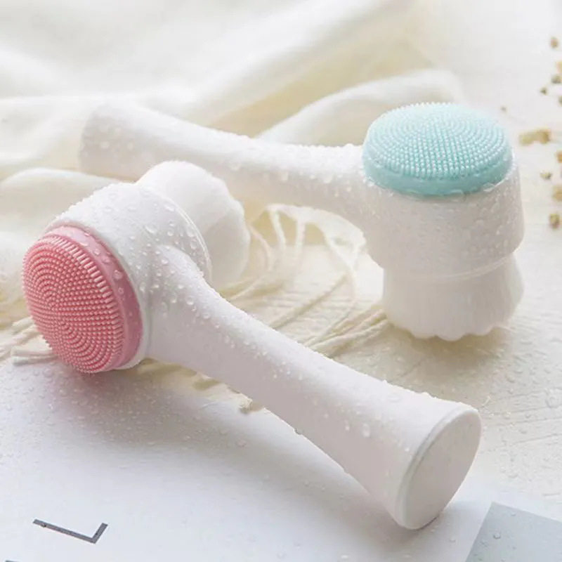 Double-Sided Soft Silicone Face Washing Brush 3D Manual Facial Cleansing Tool Massage Makeup Tools Cleaner
