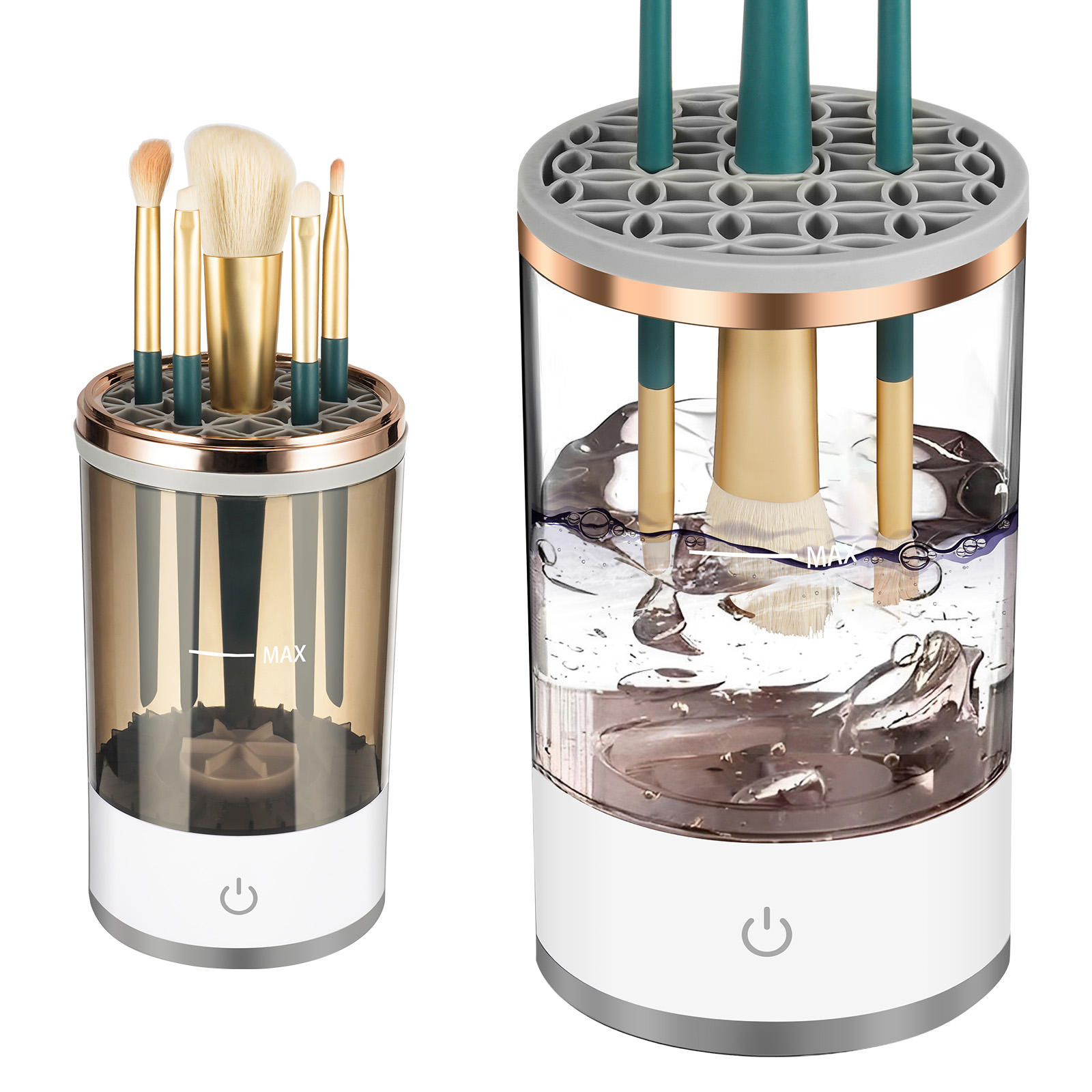 Dropshipping Products 2025 Electric Makeup Brush Cleaner with Drying Rack Portable Cosmetic Tool