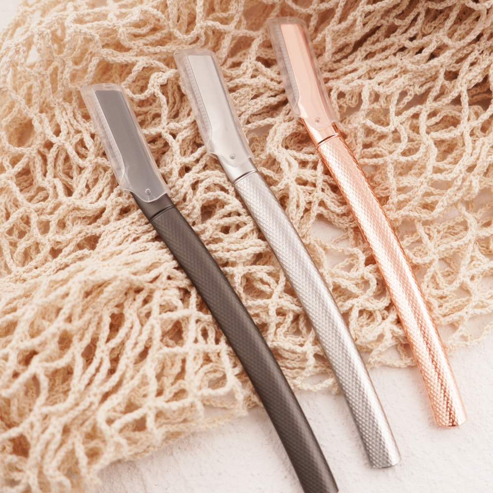 ENMU Beauty Ultra Modern Fashion Hair Removal Ladies Dermaplaning Tool Stainless Steel Blades Rose Gold Metal Handle Razor