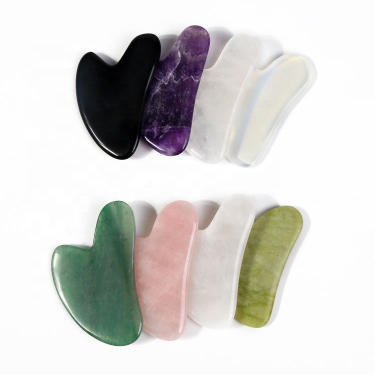 White Jade Gua Sha Stone Comfortable &amp; Washable Facial Massage Scraping Tool for Face Application