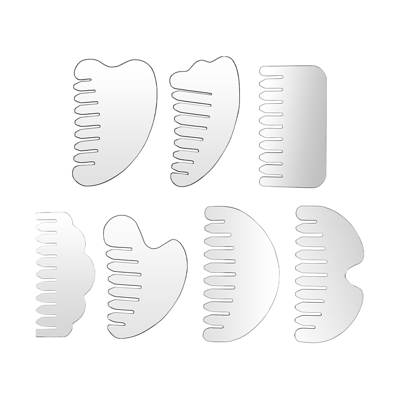 Custom Logo 304 Stainless Steel Facial Skin Care Guasha Beauty Tools Wholesale Remove Wrinkle Metal Face Gua Sha Massager