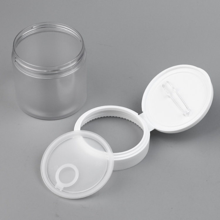PET Matte Flip-Top Toner Pad Jar 350ml Travel-Friendly For Skincare And Makeup Removal With Tweezer