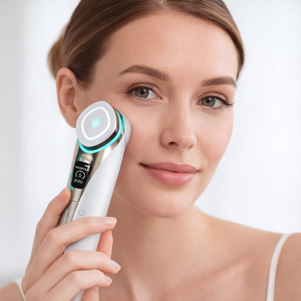 Facial Beauty Device Electroporation Microcurrent Lifting Hot/Cold Compress Skin Rejuvenation Anti-Aging USB Rechargeable TFT