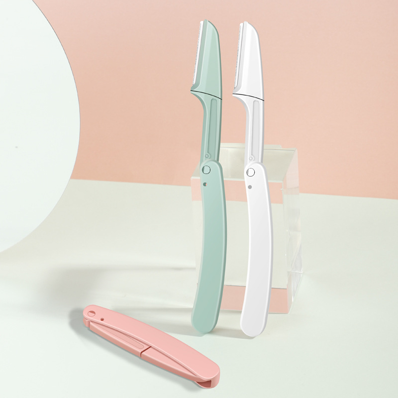 3pcs/set Facial Hair Remover Eye Brow Exfoliating Dermaplaning Tool Shaper Shaver Blade Foldable Eyebrow razor Trimmer Set
