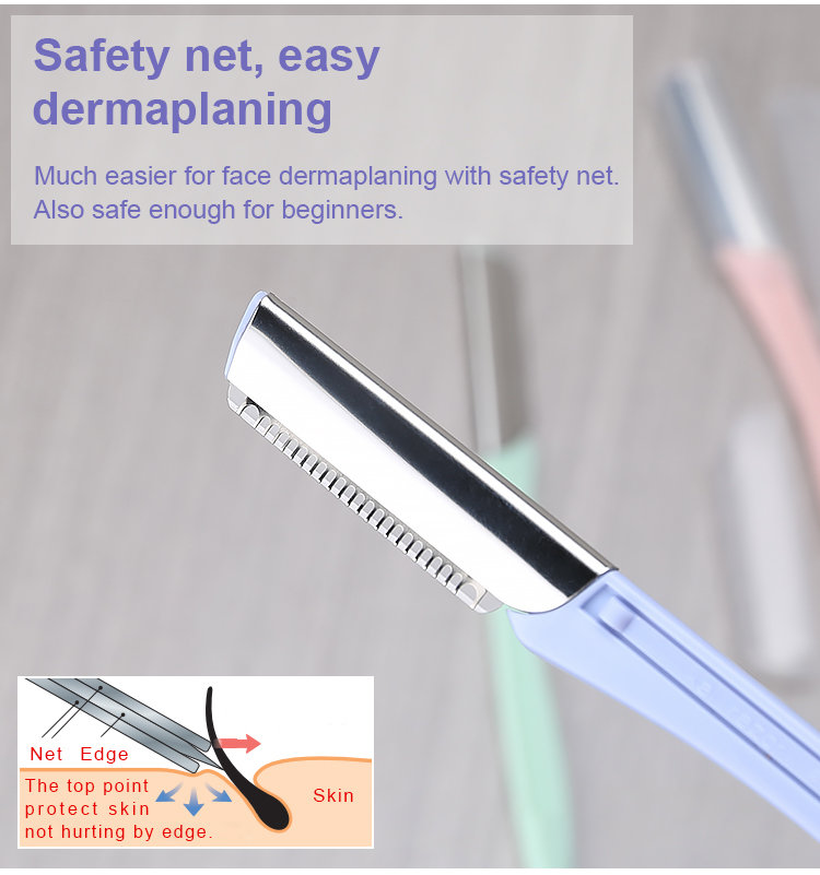 Dermaplaning Tool Hair Removal Facial Razors Plastic Eyebrow Razor for Women