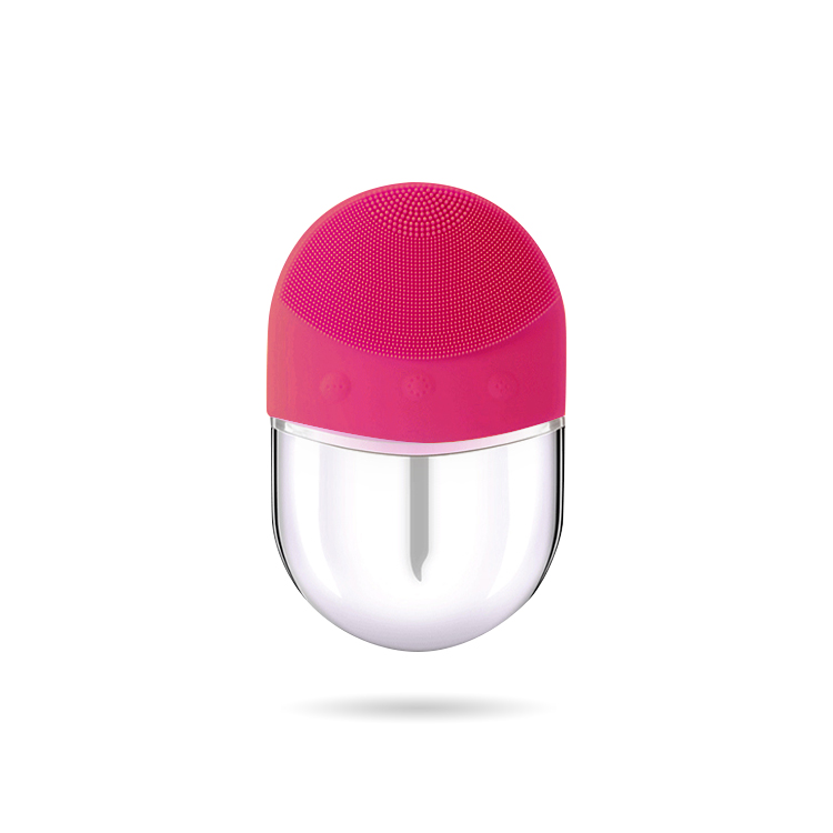 Waterproof Wireless Charging Silicone Hand Held Facial Cleansing Brush with Skin Rejuvenation Face Lifting Massage Features