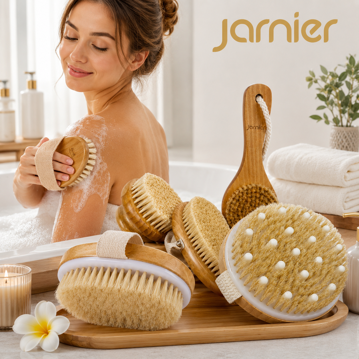 OEM Custom Logo Oval Simple Wooden Bamboo Body Scrubber Brush Vegan Sial Dry Skin Brushing Natural Massage Bath Sponge Loofah