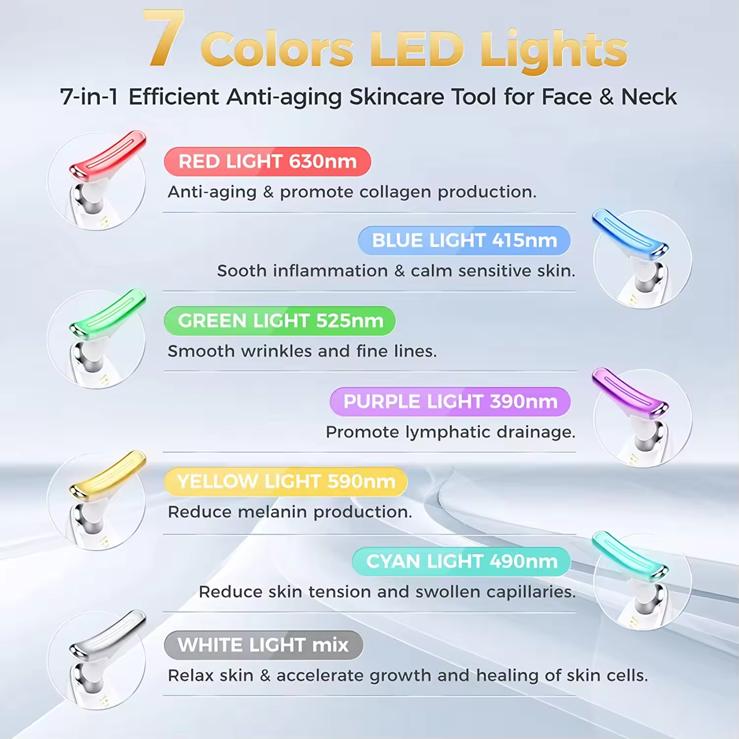 7 Colors Face and Neck Sculpting Tool Rechargeable E-M-S Vibration Facial Massager Device Anti Wrinkles Lift Face Massager