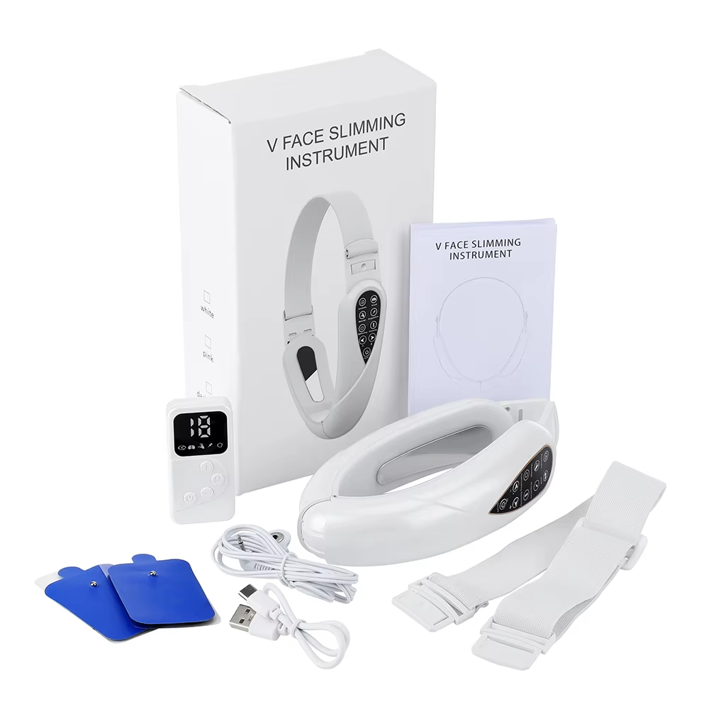 Remote Control LED Photon Double Chin Slimming Massager TENS Microcurrent V Shape Face Lifting Beauty Device