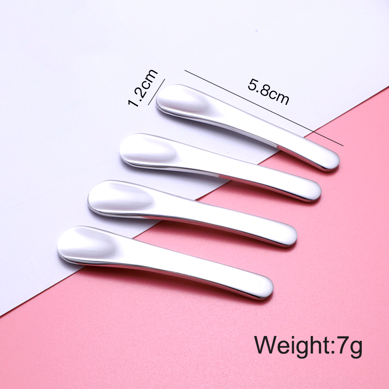 Luxury Mini Silver Stainless Steel Facial Spoon &amp; Cream Spatula for Blackhead Removal Scoop &amp; Massage Cosmetic Tool