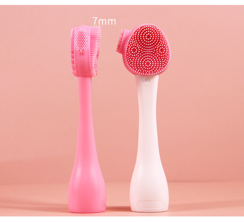 Soft Silicone Facial Cleansing Brush Face Skincare Scrubber Handheld Face Scrubber for Deep Gentle Exfoliating