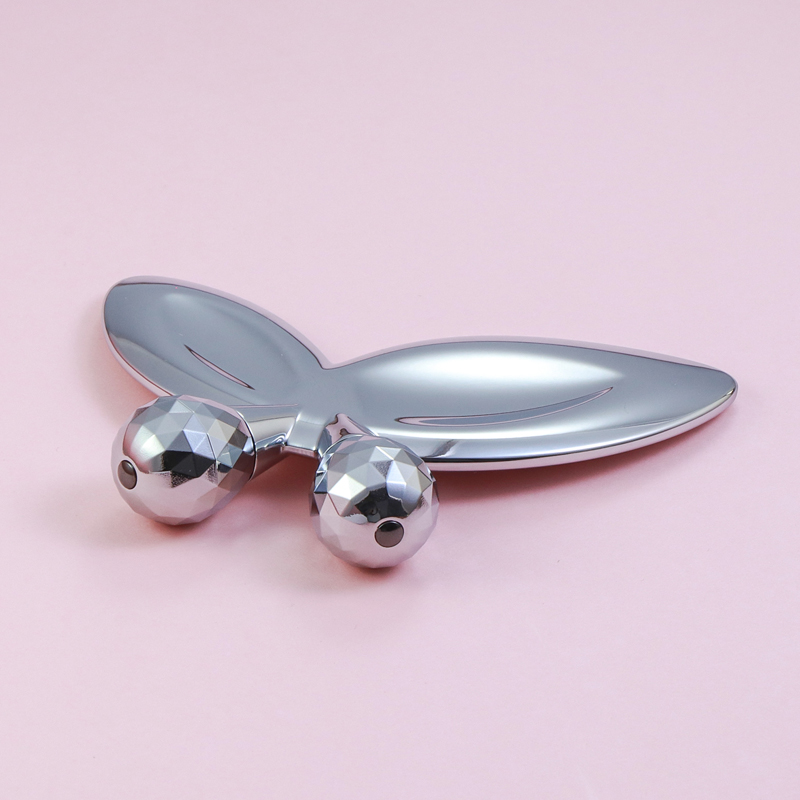 Mini Body Gua Sha Tool Butterfly Shaped Stainless Steel Face Roller 3D Massager Facial Slimming Beauty Tool