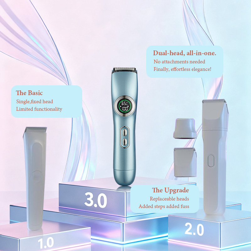 Safe and Painless Facial Body Hair Remover Dual Head Trimmer for Face Bikini Underarms Waterproof Women Electric Shaver epilator
