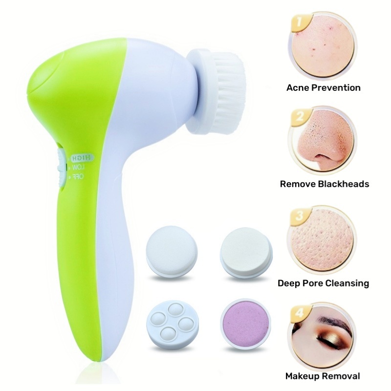 Electric Face Cleansing Machine 5 in 1 Face Cleaning Brush Deep Cleansing Skin Care Wrinkle Facial Exfoliating Brush
