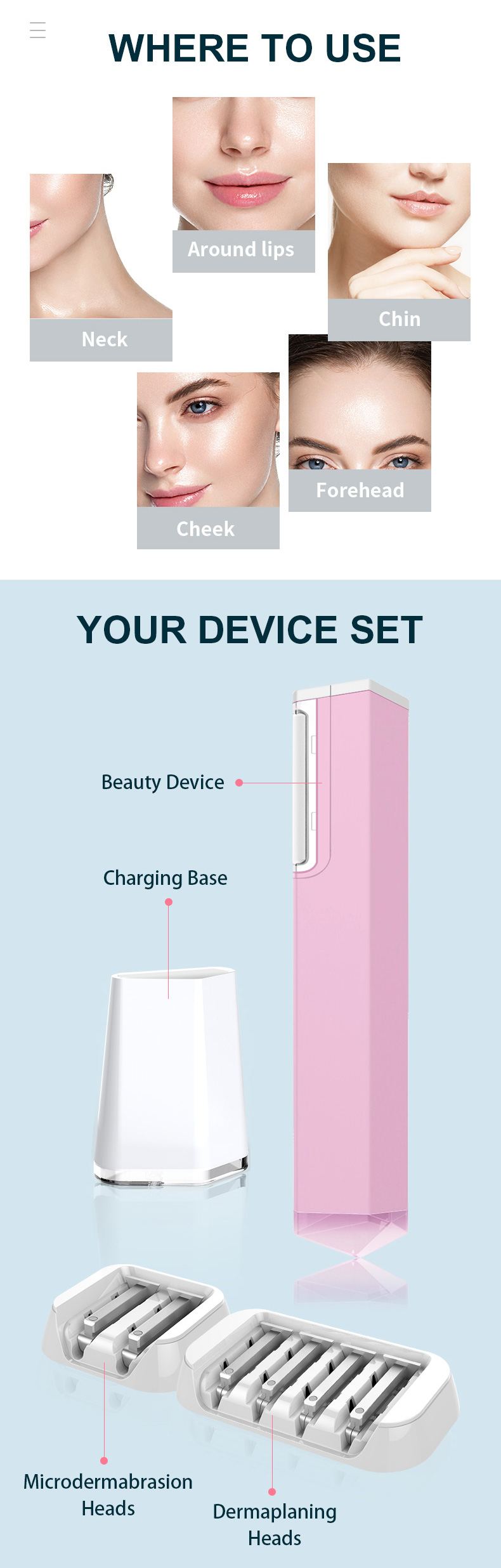Wireless Charging Dermaplaning & Microdermabrasion for Smooth Skin Facial Hair Remover & Exfoliator with Wireless Charge