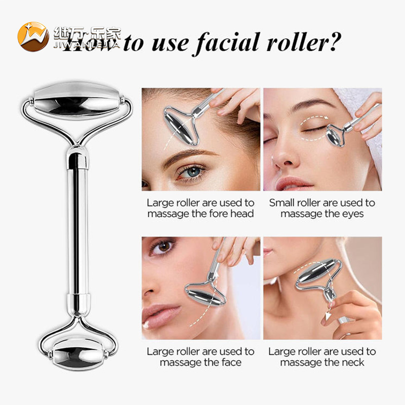 Jiwan Lejia Custom Logo Skin Facial Roller Scraping Guasha Metal Stainless Steel Gua Sha Massage Health Care Tool