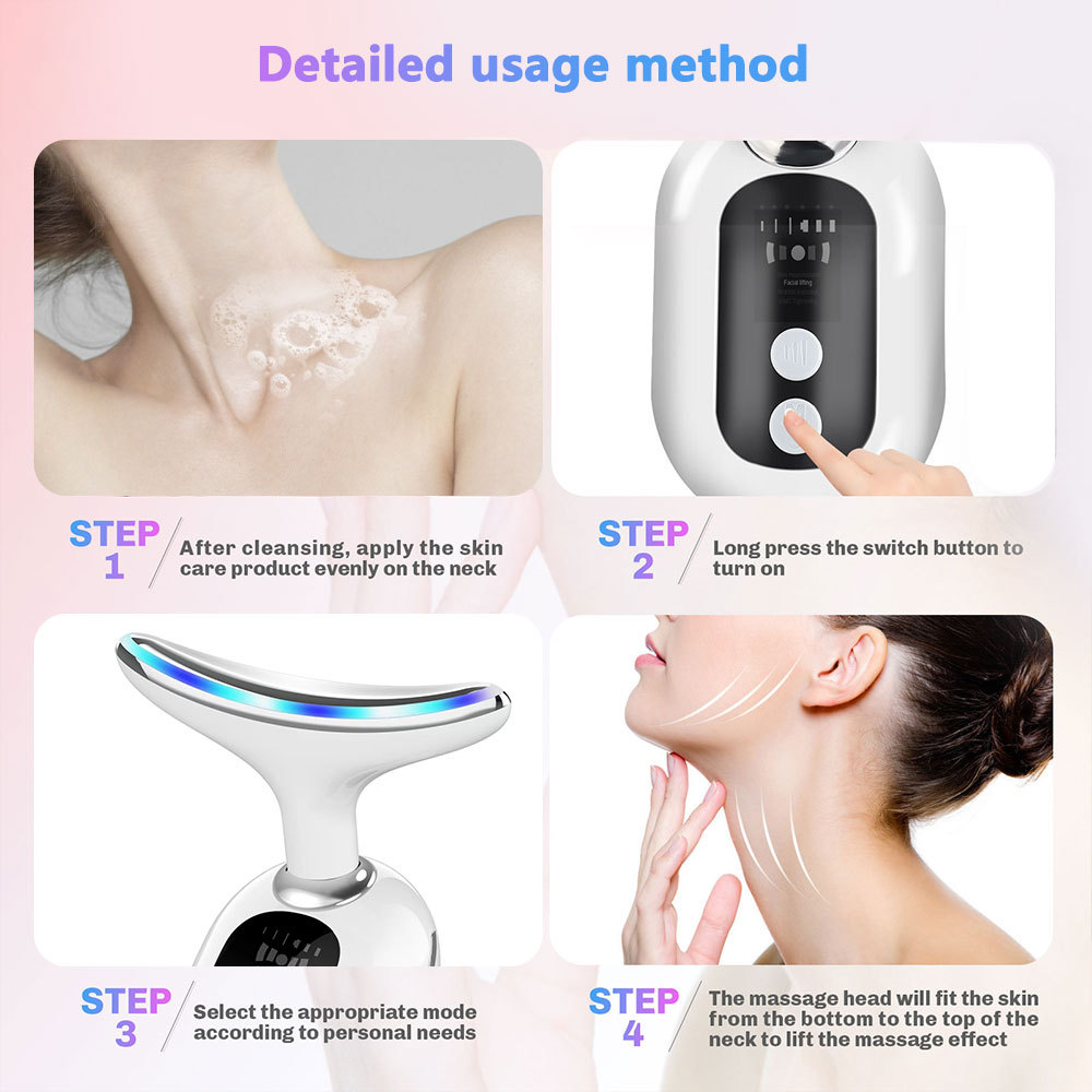 3 Color Hand Held Face and Neck Sculpting Tool Vibration Facial Massager Device Anti Wrinkles Lift for Skin Care