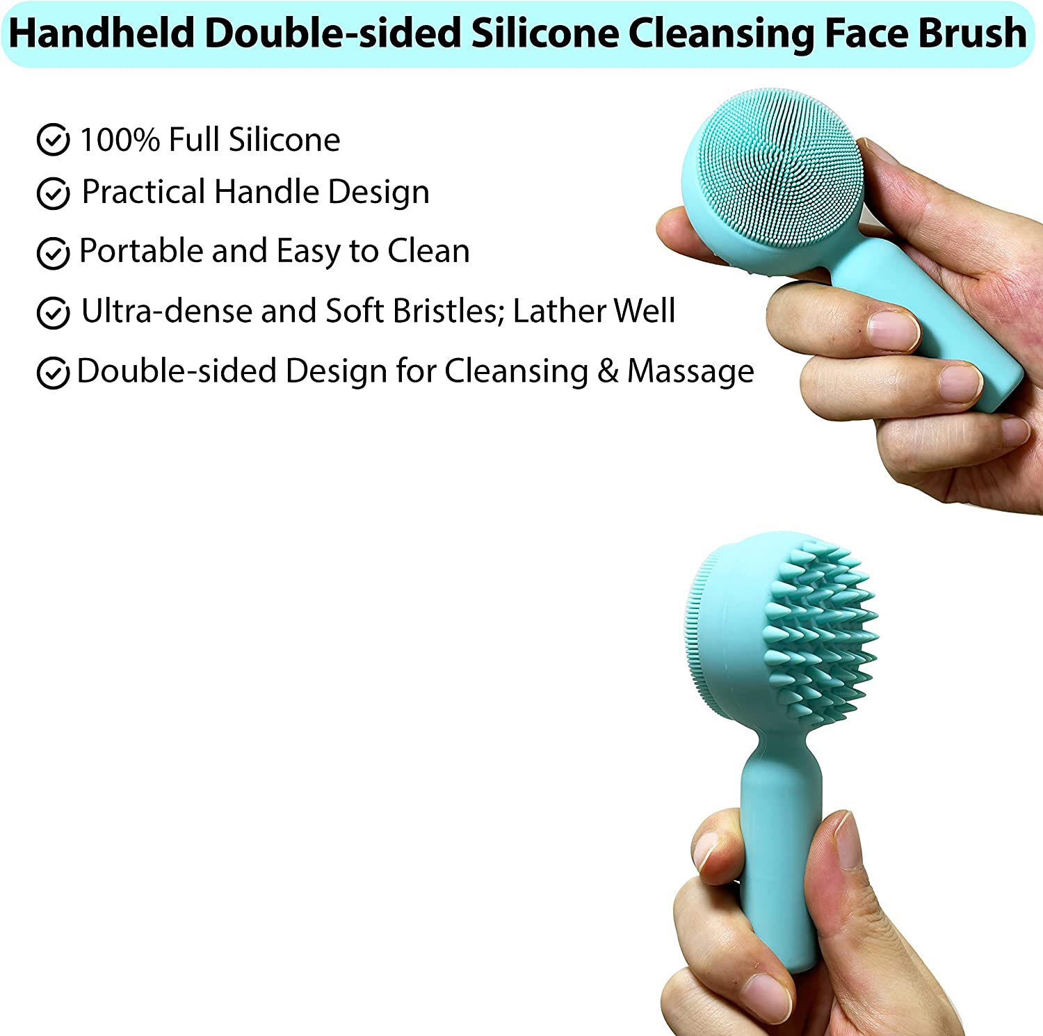 Silicone Facial Scrubber Cleansing Brush Manual Exfoliating Facial Face Cleanser Exfoliator Blackhead Massage Wash Brush