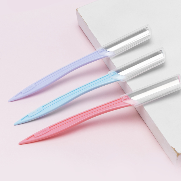 Facial Hair Remover Eye Brow Exfoliating Dermaplaning Tool Shaper Shaver Blade Foldable Eyebrow razor Trimmer Set