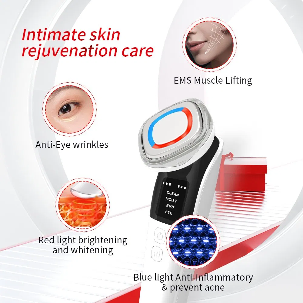 LED Light Magic Facial EMS Skin Care Massager Face Eye Massage Equipment Vibrating Microcurrent Beauty Device