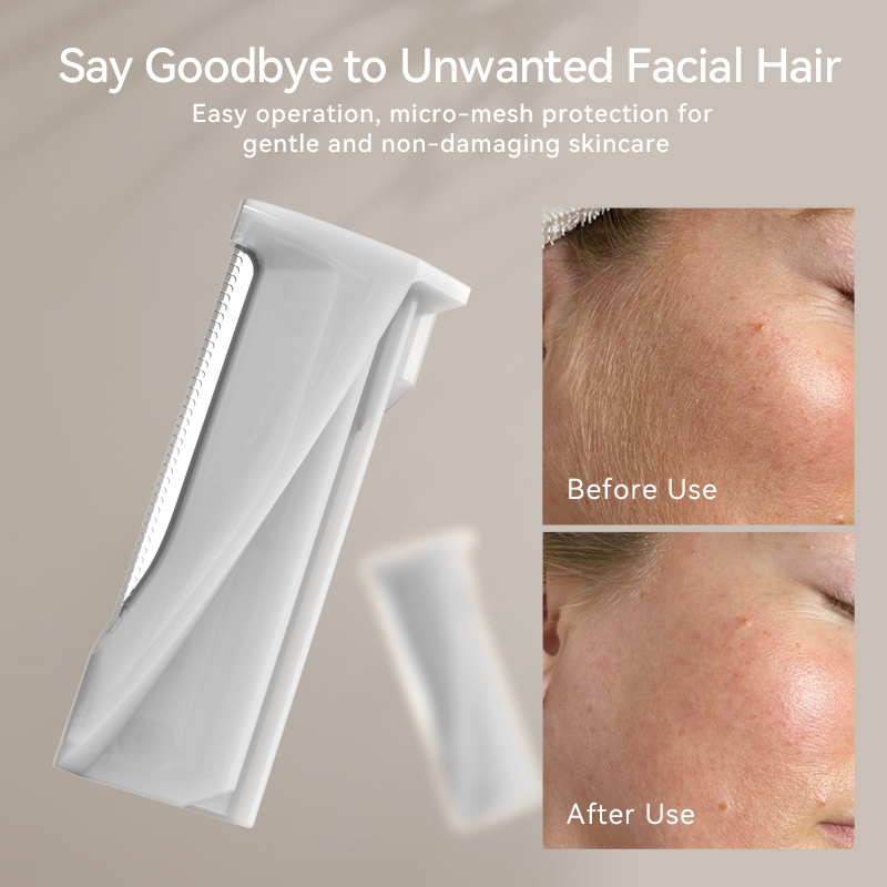 Hand Held Type-C Charging Dermaplaning and Hair Removal Tool with Peach Fuzz Removal Face &amp; Eyebrow Trimming