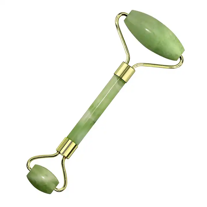 2023 Jade Facial Skin Roller Massager Tool Body Muscle Relaxing and Wrinkle Relief with Metal Facial Roller for Face Care