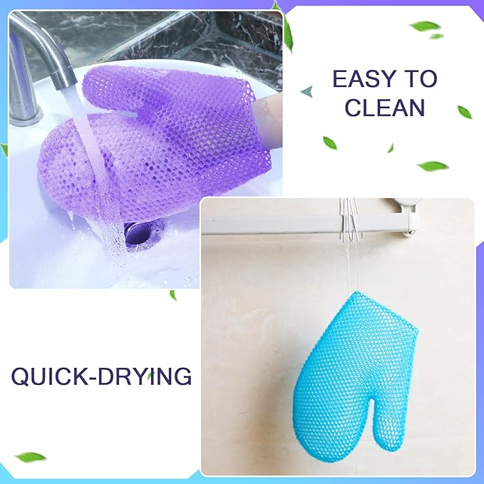 Exfoliating Bath Mitt Honeycomb Glove Body Leg Face Cleansing Brush Quick Dry TPU Bath ScrubBer Massage Bath Tools