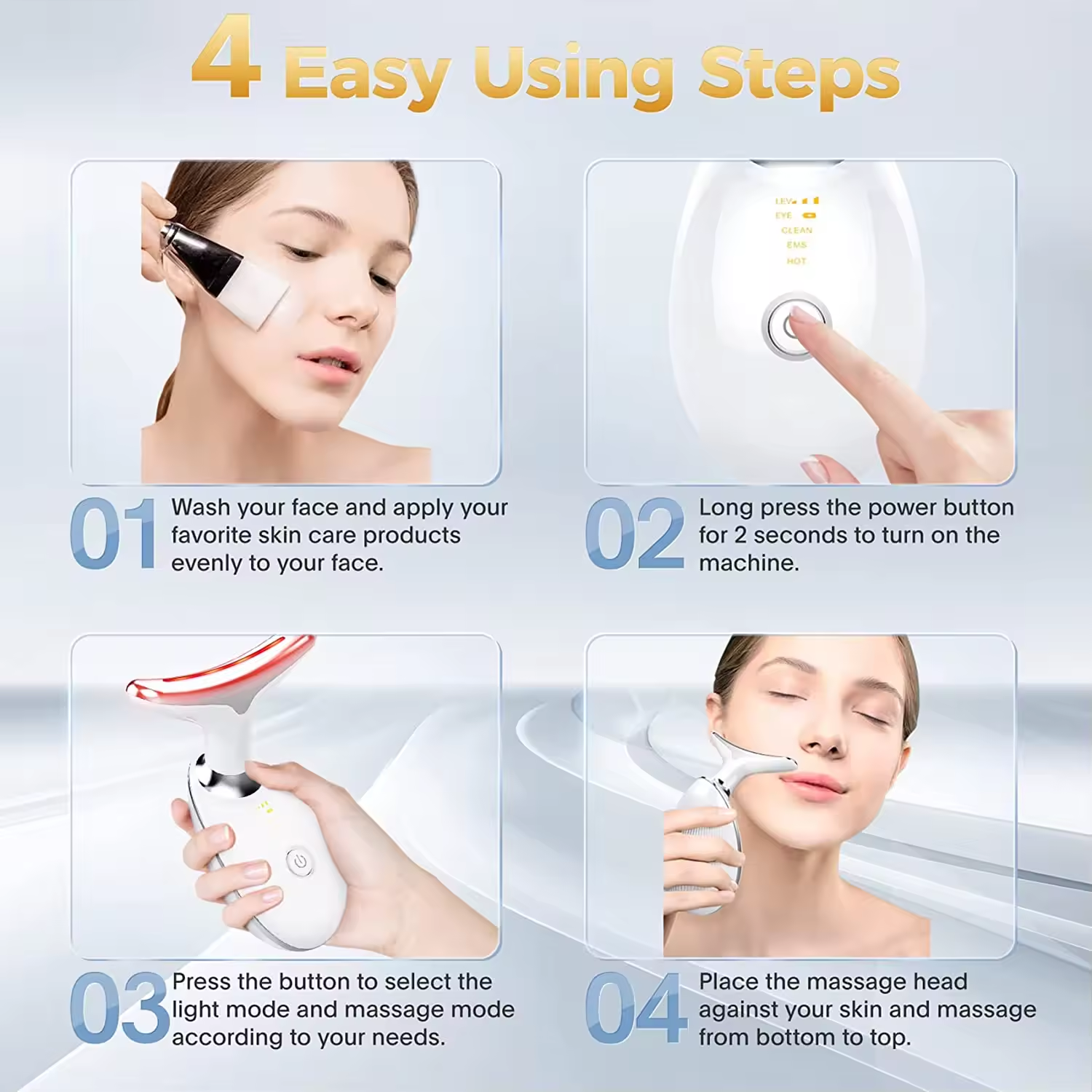 7 Colors Face and Neck Sculpting Tool Rechargeable E-M-S Vibration Facial Massager Device Anti Wrinkles Lift Face Massager