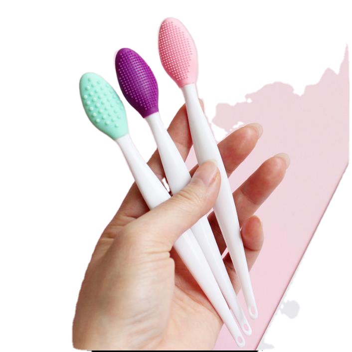 Beauty Skin Care Double-Sided Silicone Brush Blackhead Removal Exfoliating Nose Clean Lip Brush Tool Scrub Brush