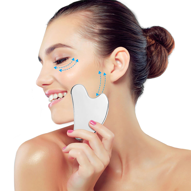 Wholesale 100% Natural Steel Guasha Scraping Massage Tools Metal Guasha Beauty Facial Body Massage Tool Metal Roller Gua Sha