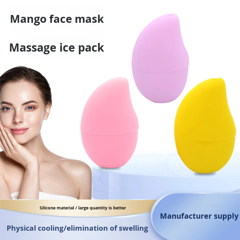 Silicone Ice Compress Massage Beauty Tool Face Lift Face Body Ice Cube Tray-Mango Avocado Design