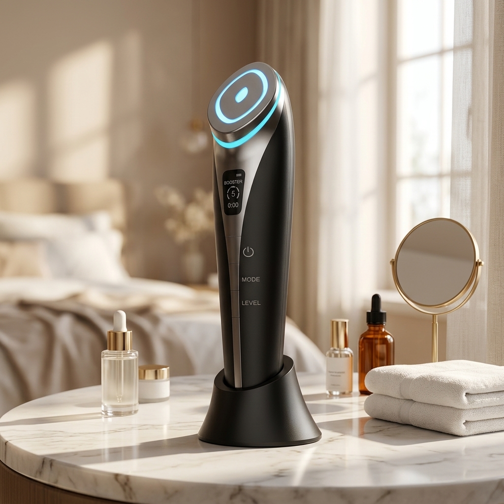 Facial Beauty Device Electroporation Microcurrent Lifting Hot/Cold Compress Skin Rejuvenation Anti-Aging USB Rechargeable TFT
