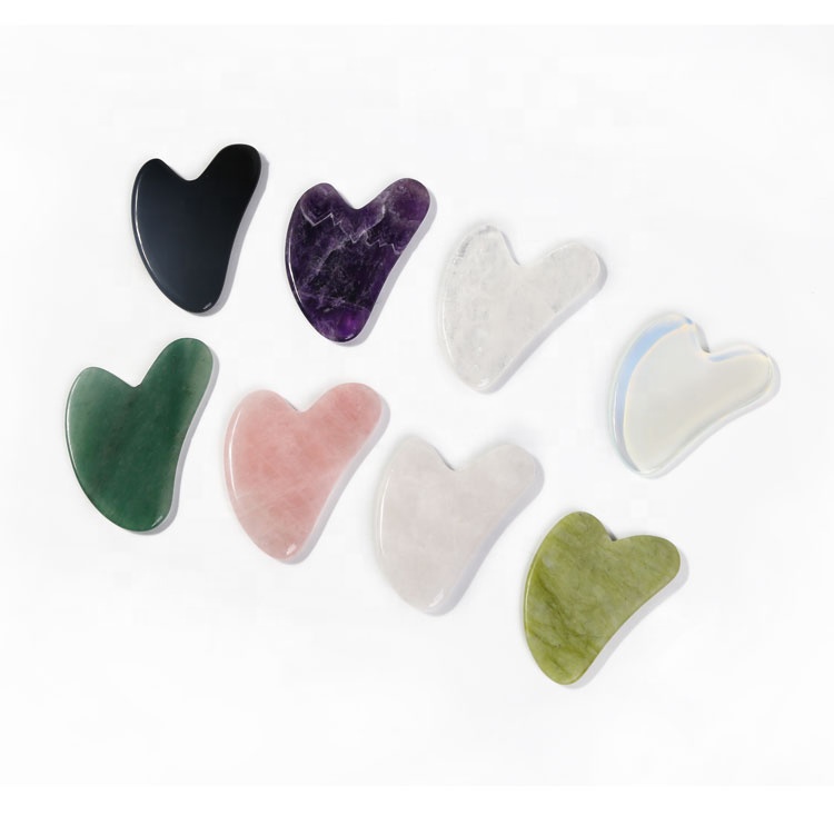 White Jade Gua Sha Stone Comfortable &amp; Washable Facial Massage Scraping Tool for Face Application